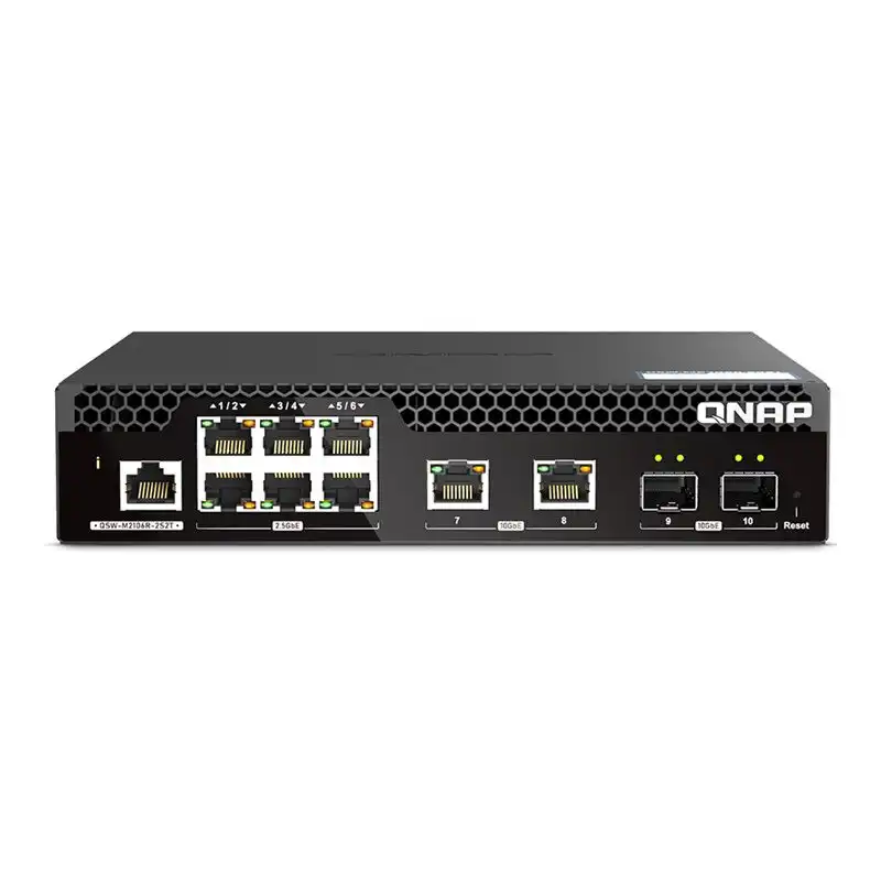 QNAP Web Managed Series - Commutateur - demi-largeur, couche 2 - Géré - Montable sur rack (QSW-M2106R-2S2T)_1